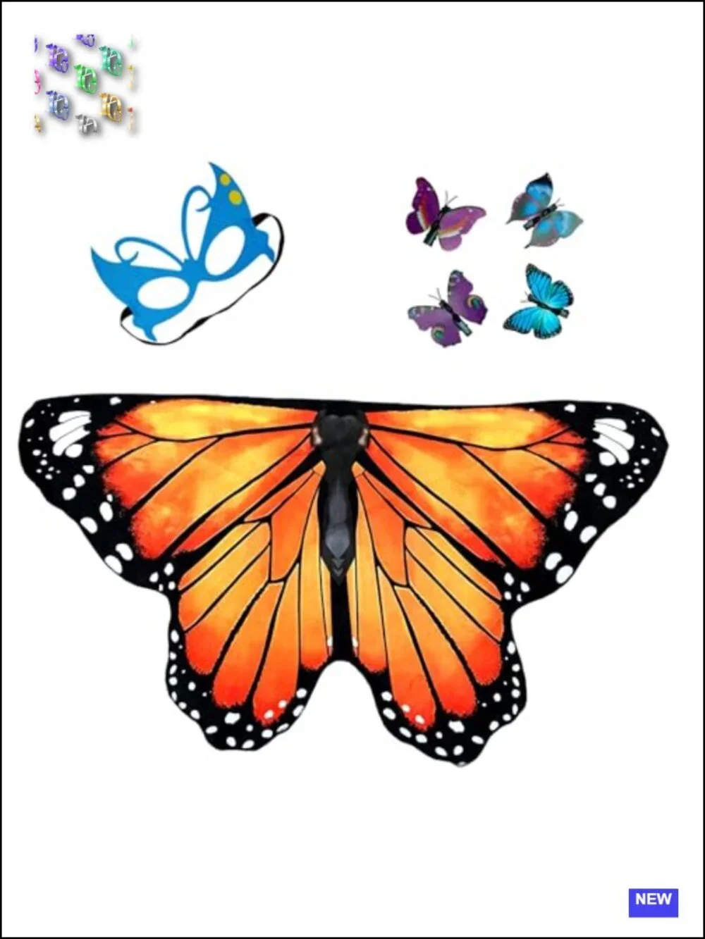 Kids Butterfly Wings Costume Dress Up Fairy Halloween Party for Girls Toddler